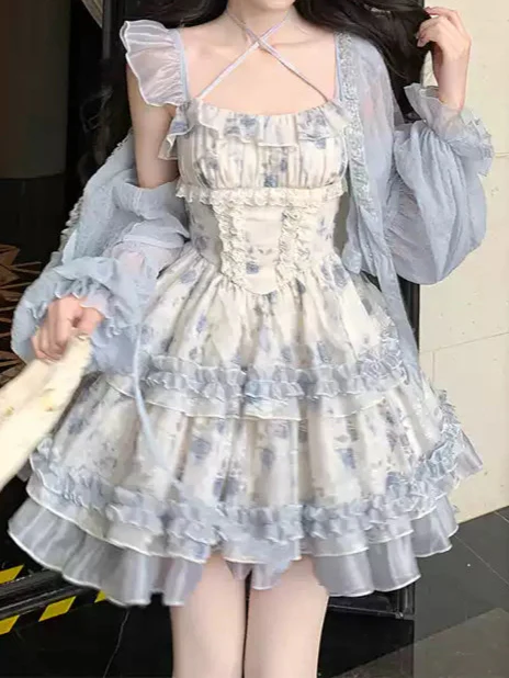 Fluffy Floral Princess Dress