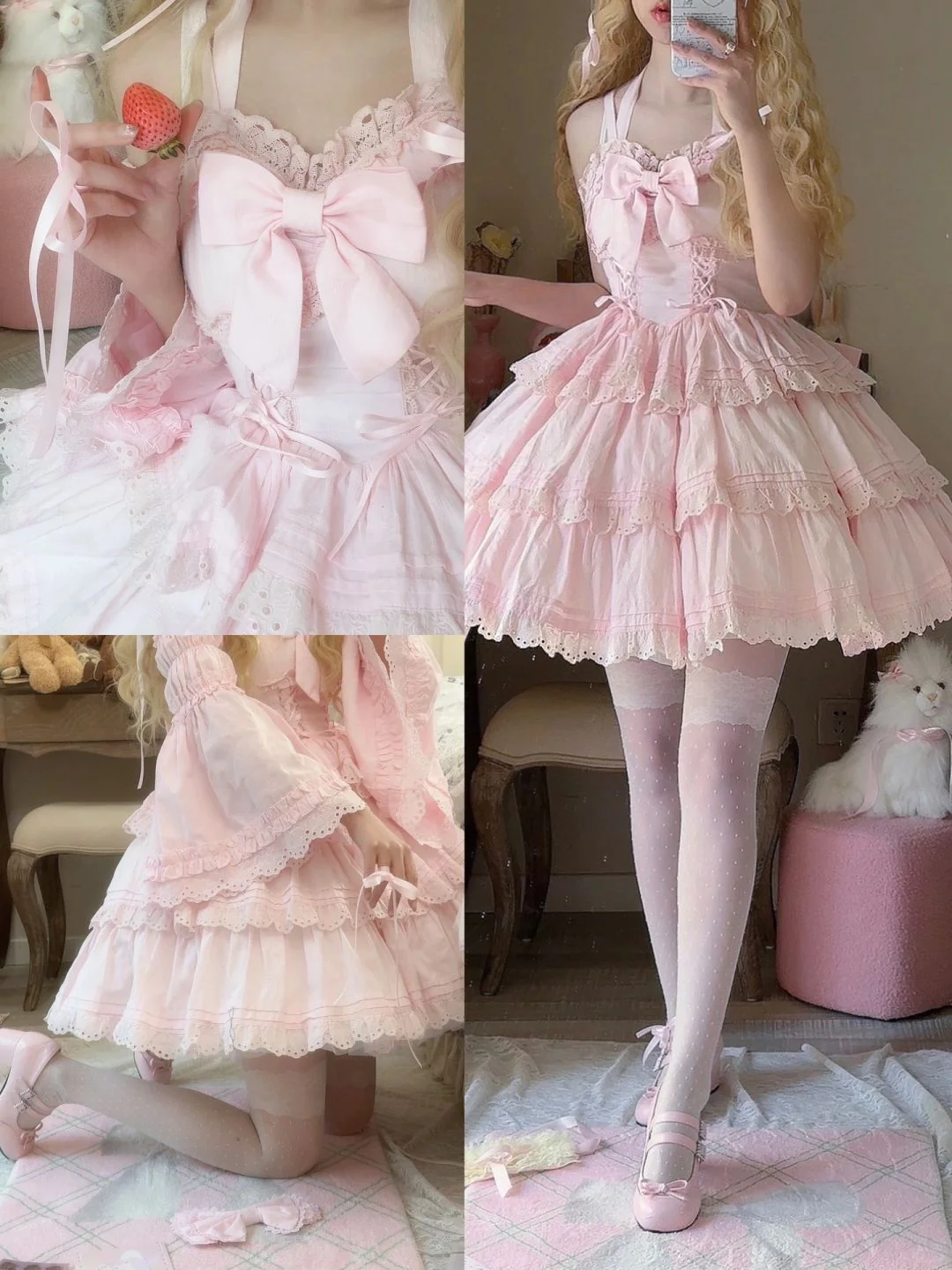 Fluffy Princess Pink Lolita Dress - Image 5