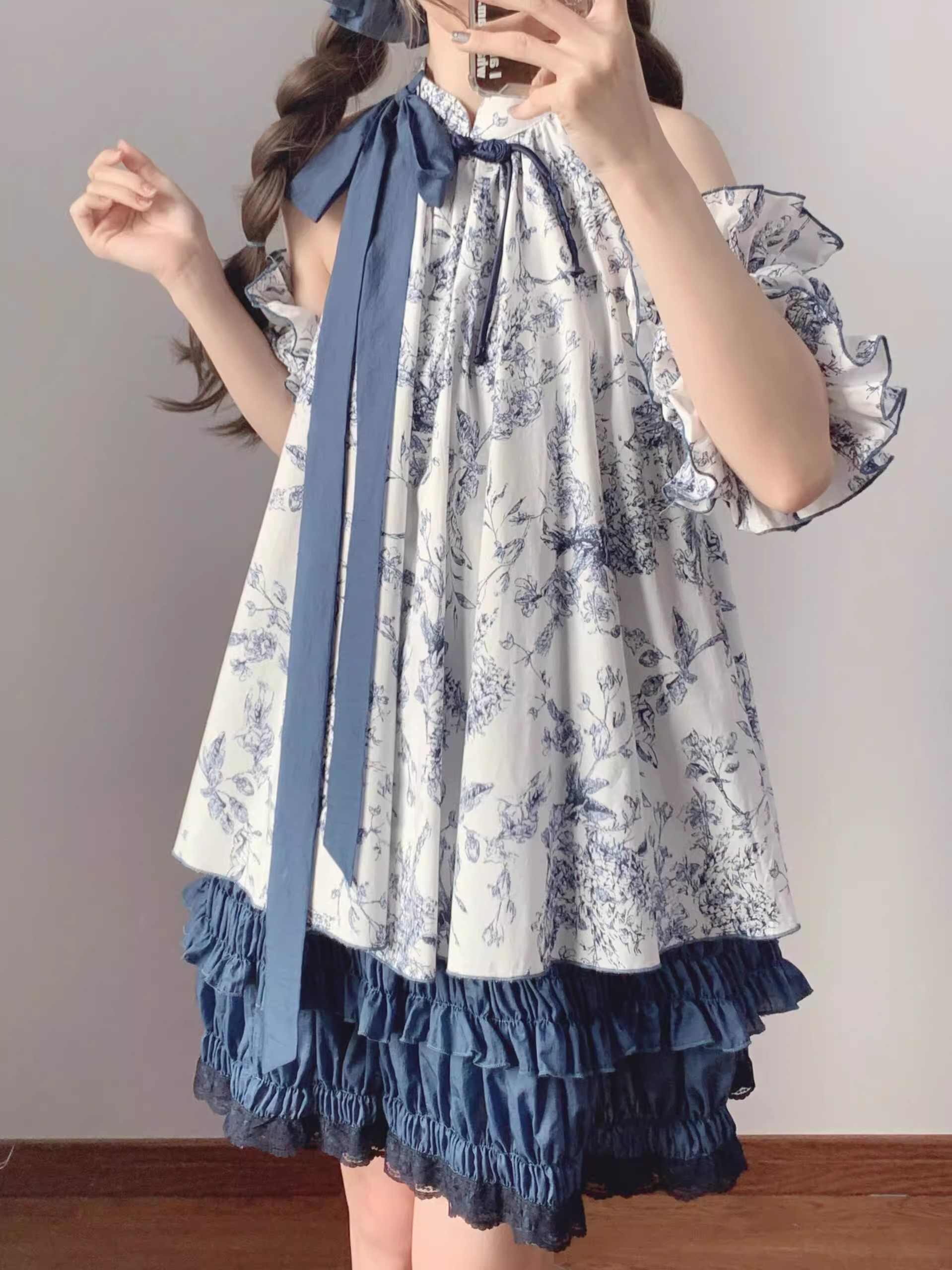 Flying Sleeve Ink Painting Dress - Image 5