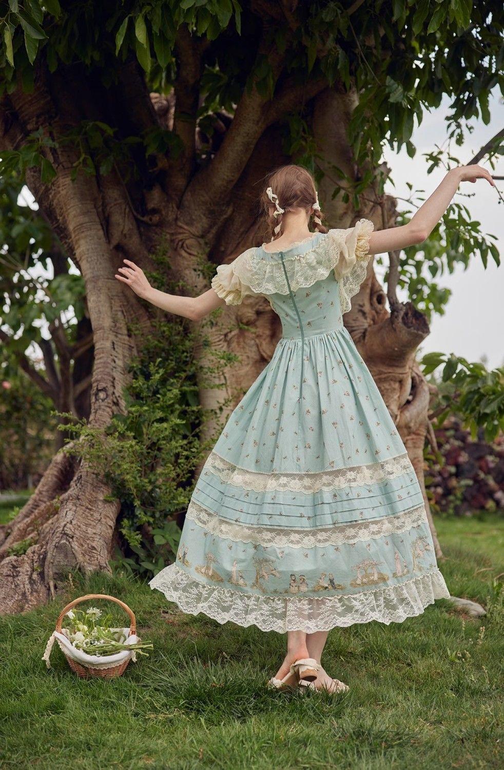Forest Elf Pastoral Lace Fairy Dress - Image 4