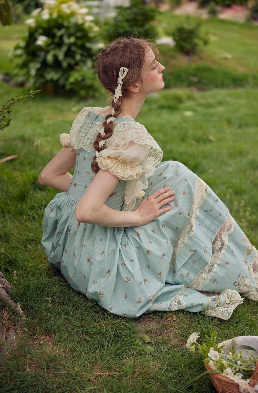 Forest Elf Pastoral Lace Fairy Dress - Image 5