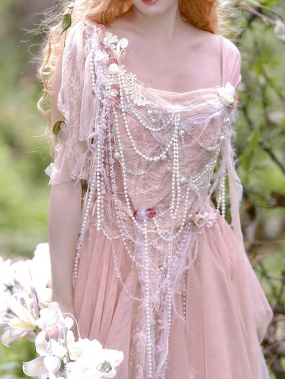 Forest Elf Pink Mesh Dress - Image 3