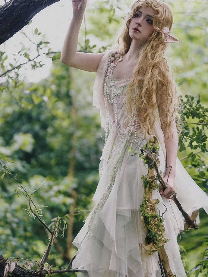 Forest Elf Pink Mesh Dress - Image 5