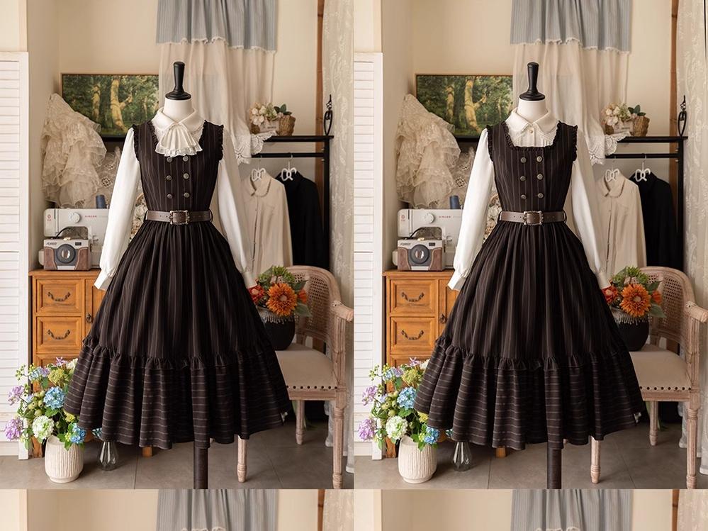 Classical Lolita JSK Dress Flounce Dress Long Sleeve Blouse - Image 19