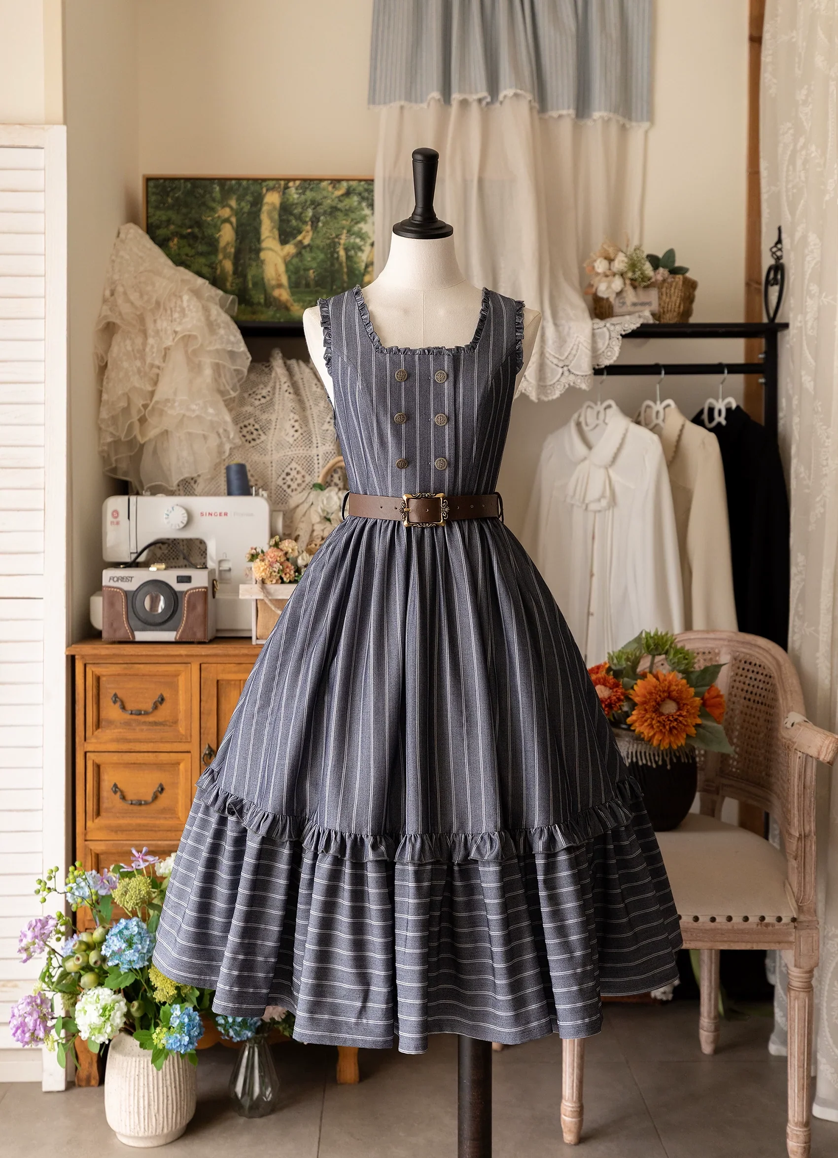 Classical Lolita JSK Dress Flounce Dress Long Sleeve Blouse - Image 21
