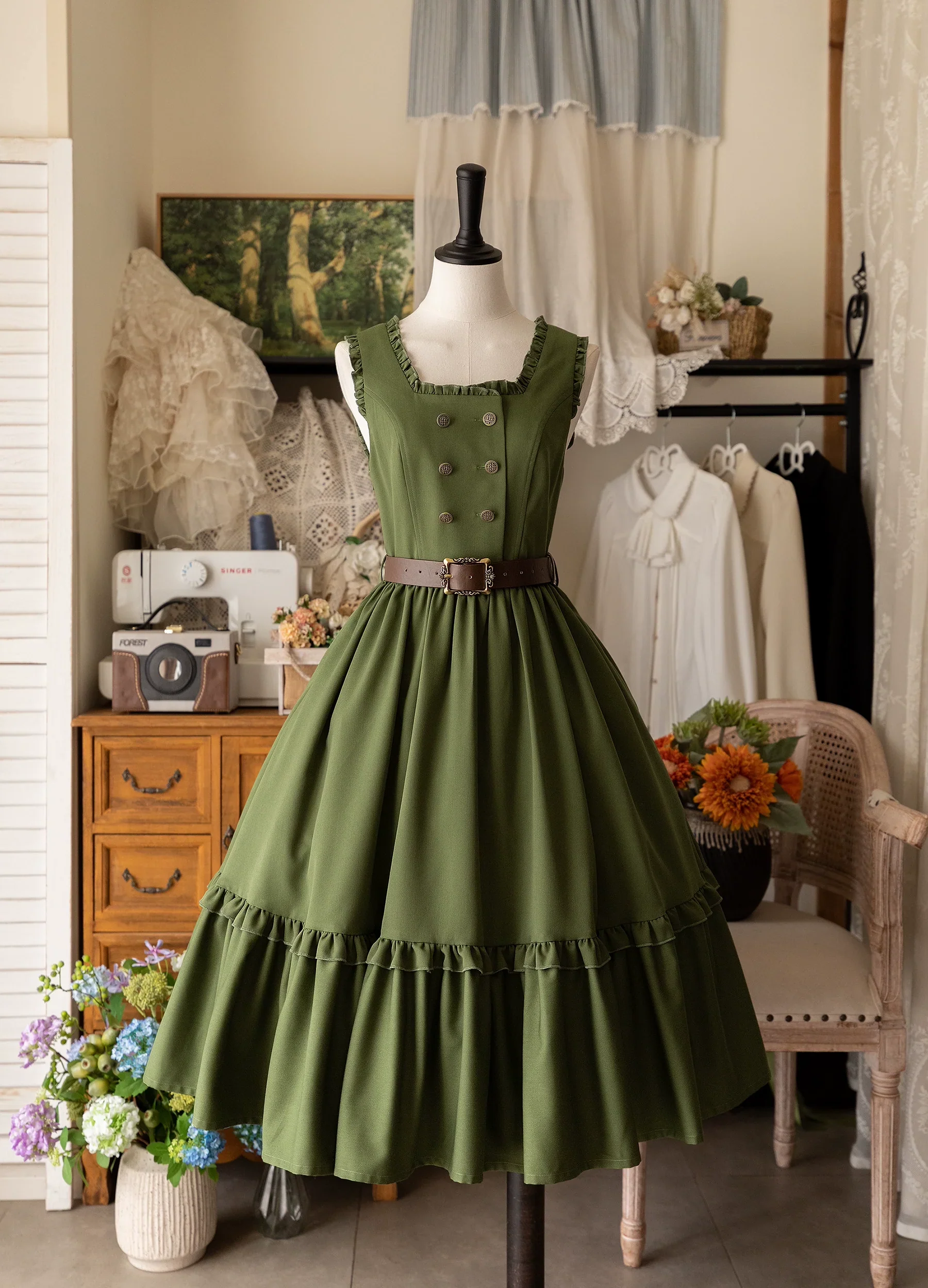 Classical Lolita JSK Dress Flounce Dress Long Sleeve Blouse - Image 3