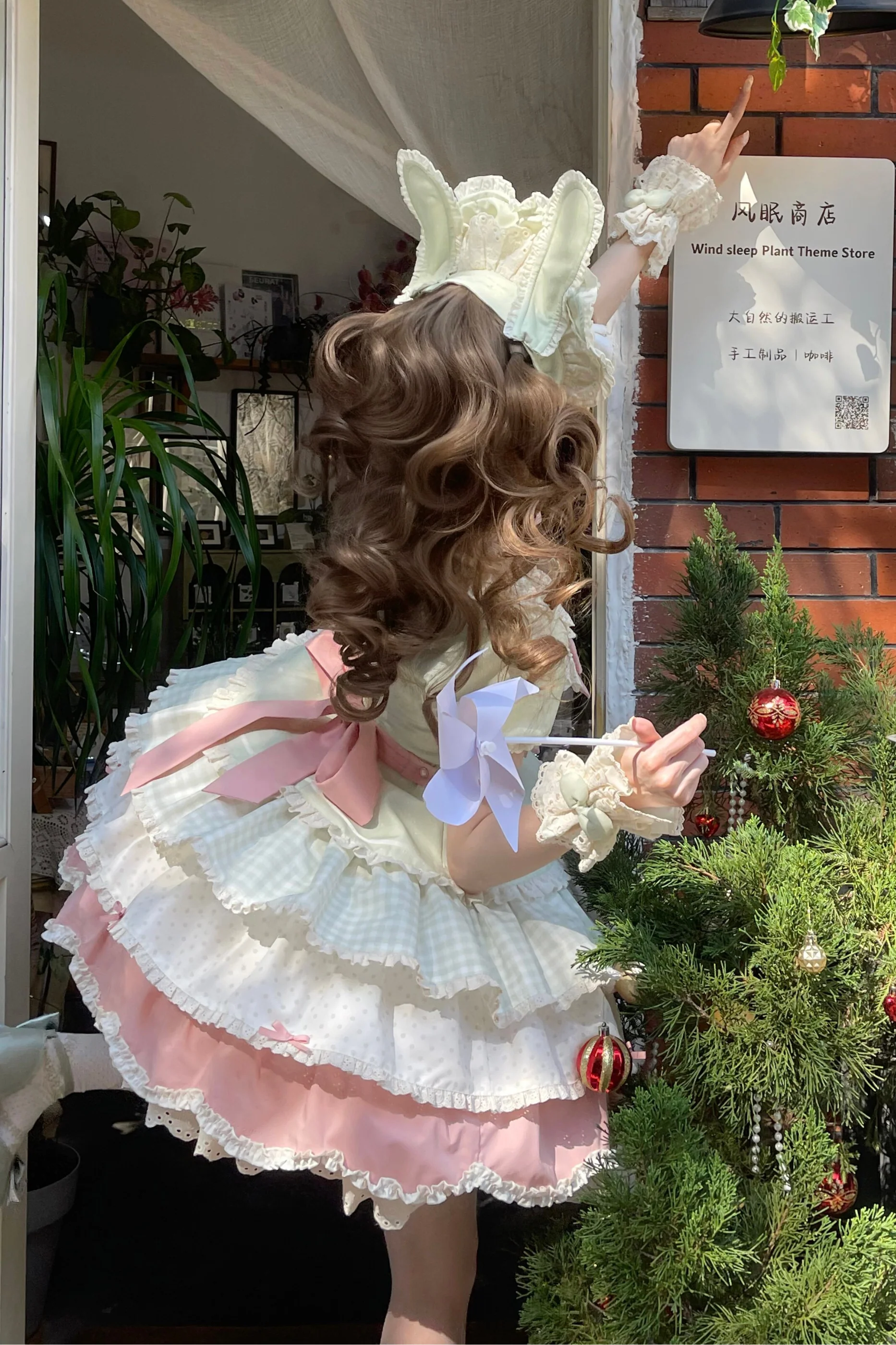 Four-Leaf Clover Lolita Dress + Sleeves + Bonnet - Image 19
