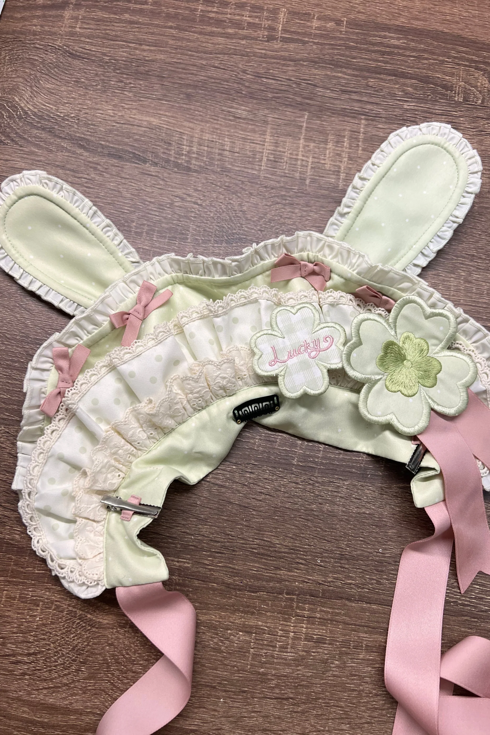 Four-Leaf Clover Lolita Dress + Sleeves + Bonnet - Image 6