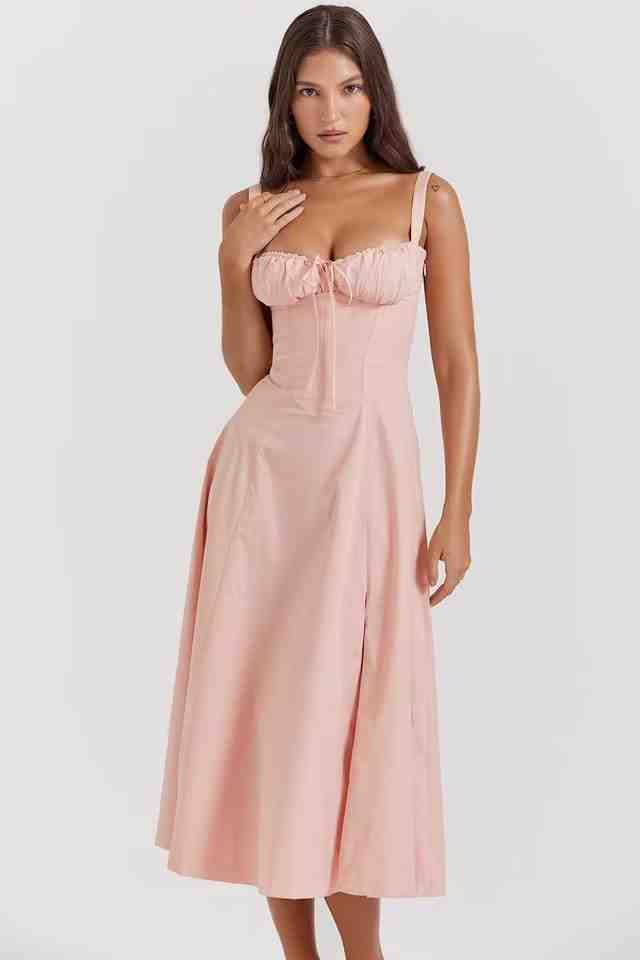 French Back Cross Strap Slit Dress - Image 10