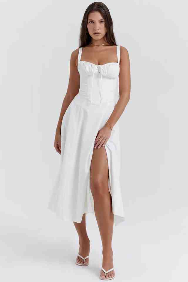 French Back Cross Strap Slit Dress - Image 7