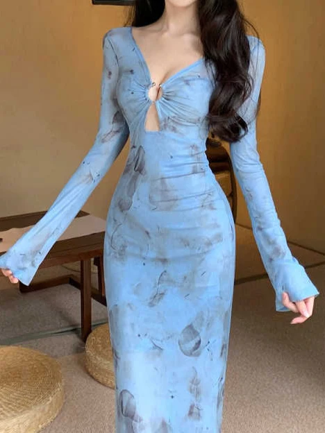 French Blue Floral Dress - Image 2