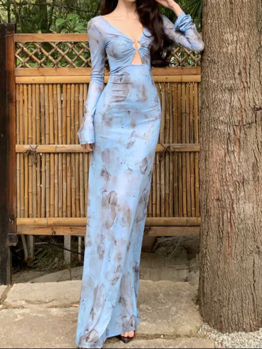 French Blue Floral Dress - Image 3