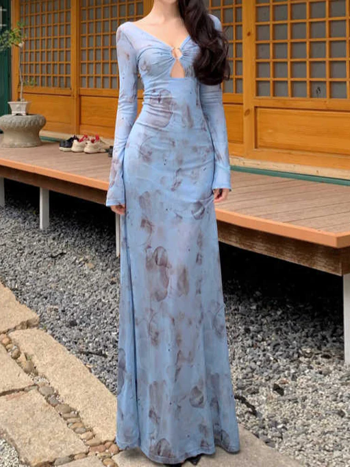 French Blue Floral Dress - Image 5