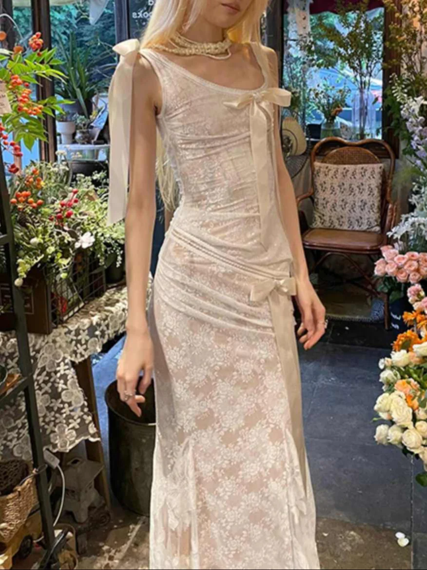 French Bow Lace Dress - Image 5