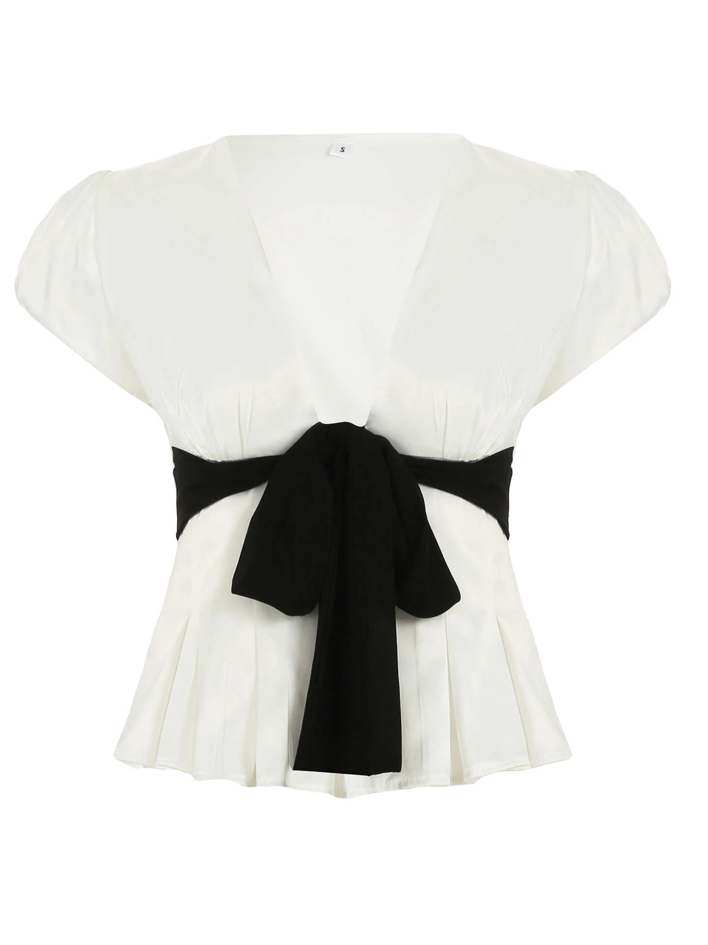 French Bow V-neck Shirt - Image 5