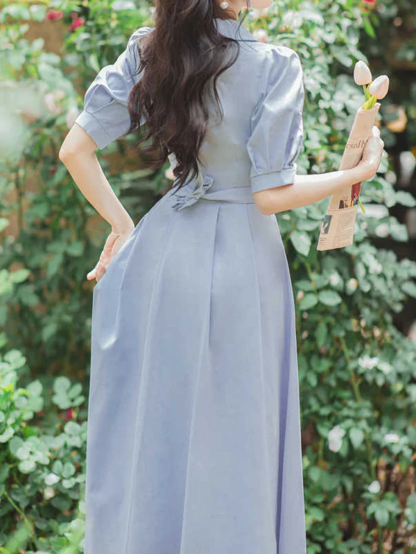 French College Collar Maxi Dress - Image 2