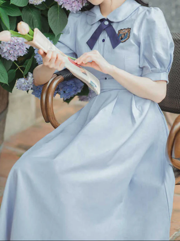 French College Collar Maxi Dress - Image 3