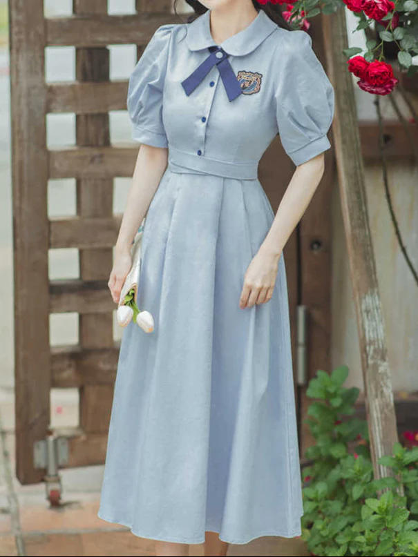 French College Collar Maxi Dress - Image 5