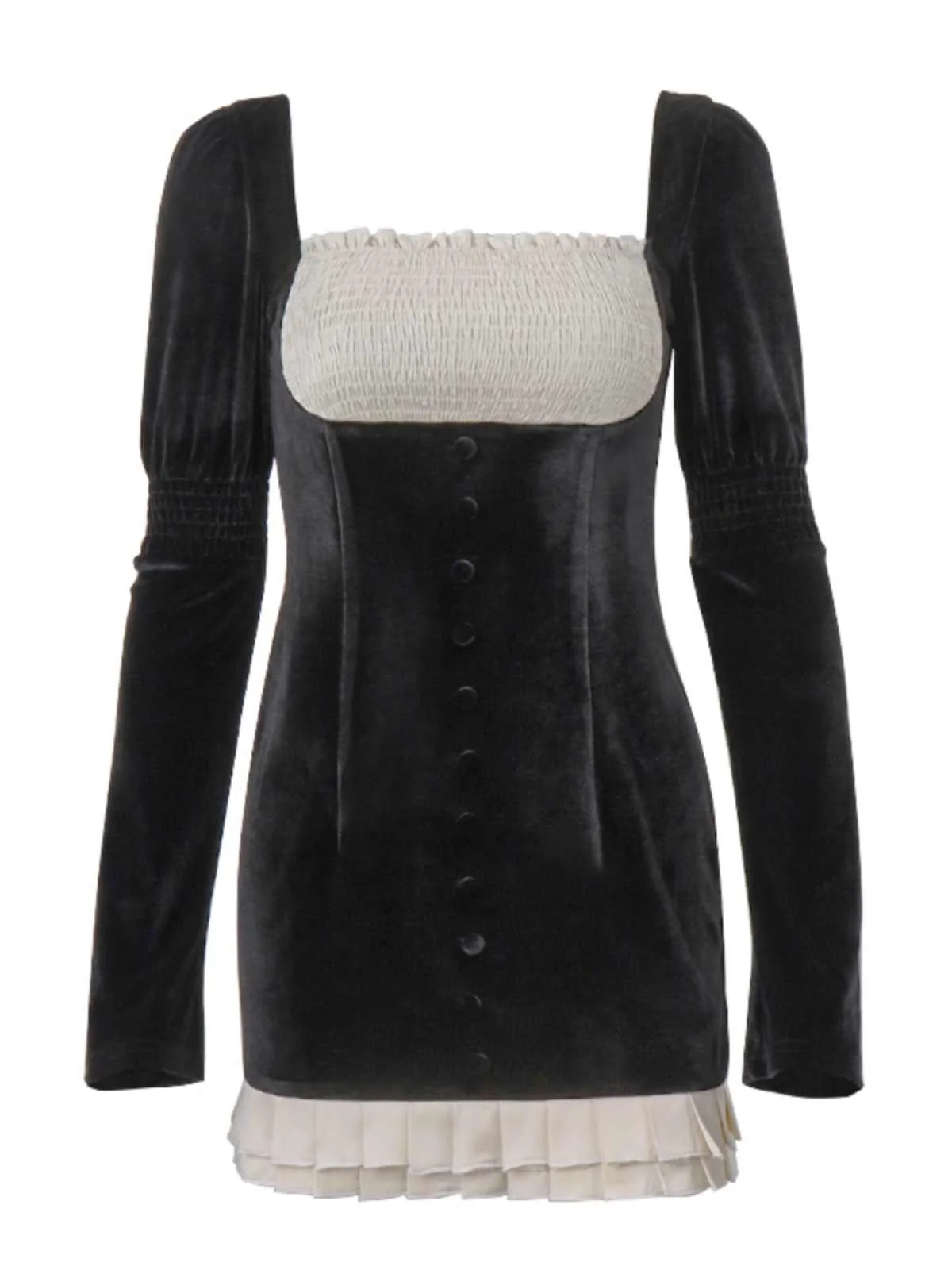 French Dark Coquette Velvet Mini Dress - Image 4