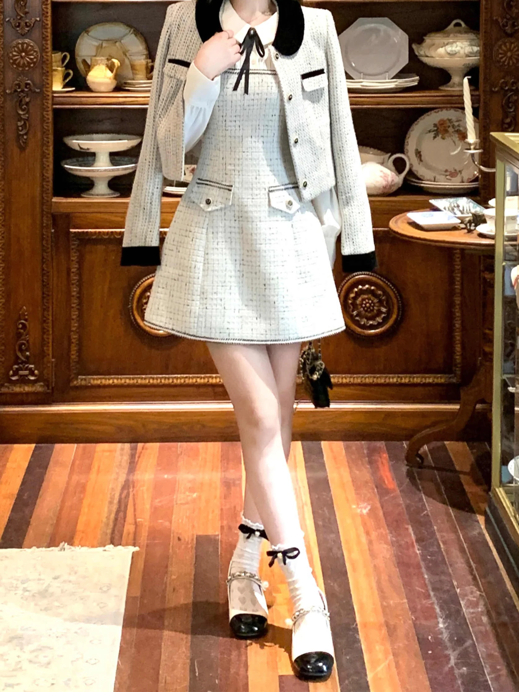 French Fake Two-piece Dark Coquette Dress - Image 5