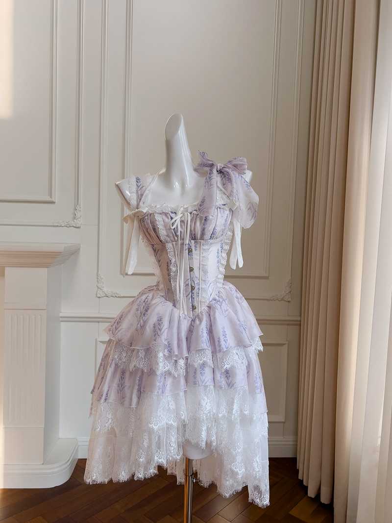 French Fishbone Light Purple Dress - Image 4