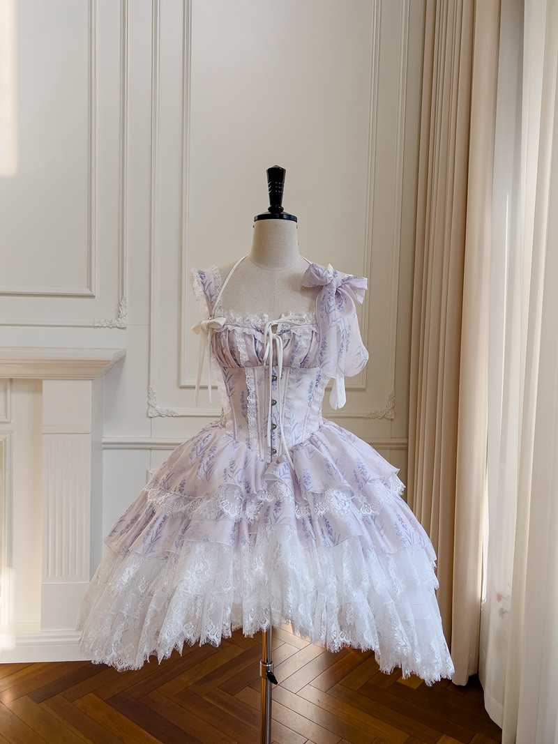 French Fishbone Light Purple Dress - Image 5