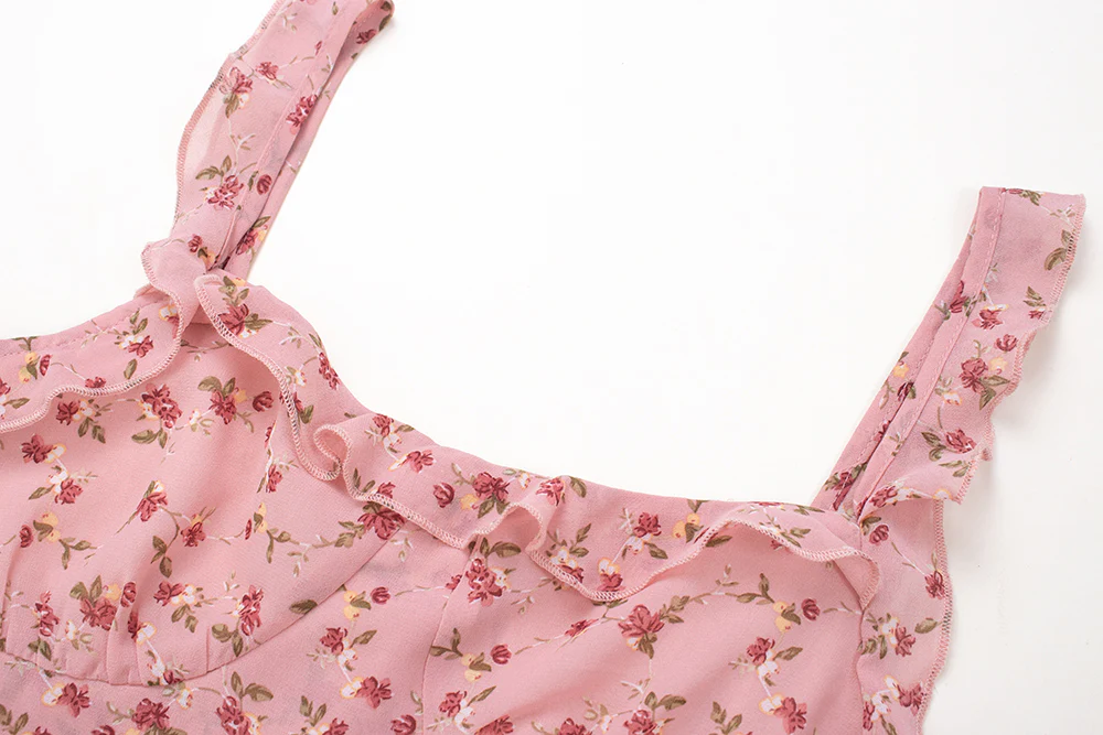French Floral Ruffled Coquette Dress - Image 2