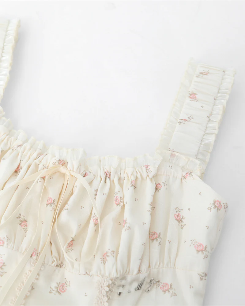 French Princess Coquette Floral Dress - Image 2