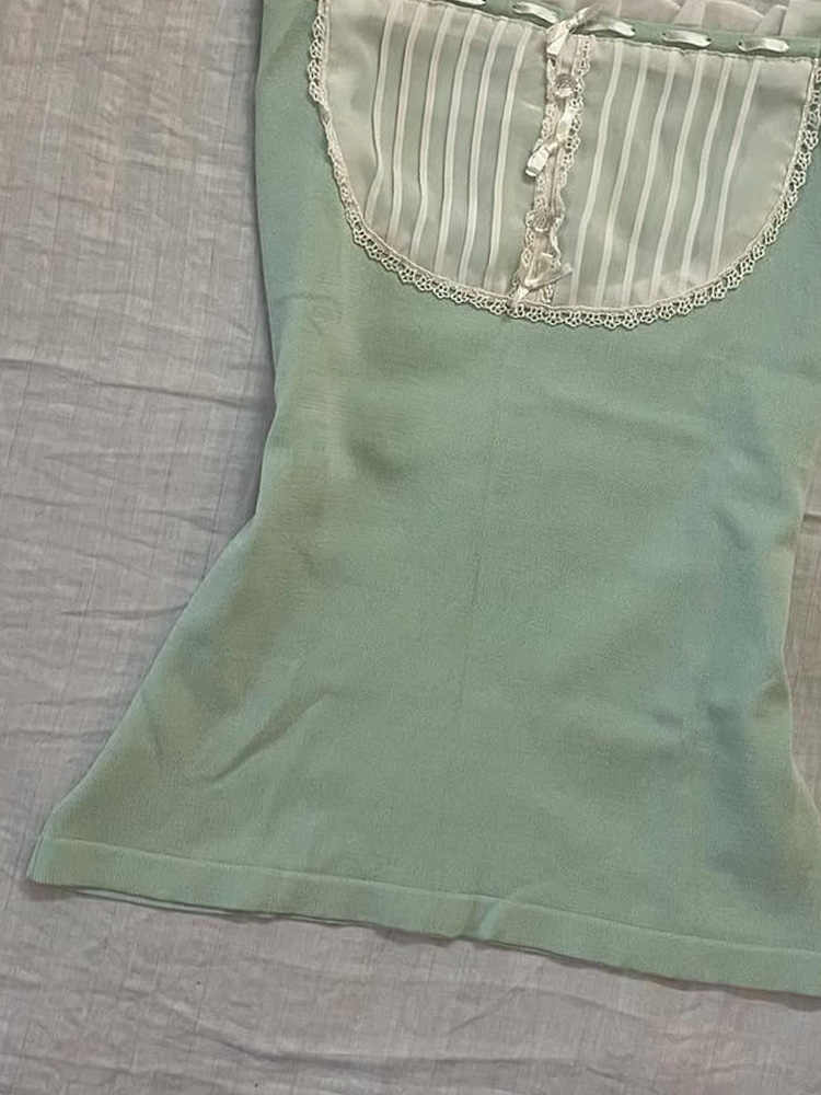 French Green Lace Top - Image 3