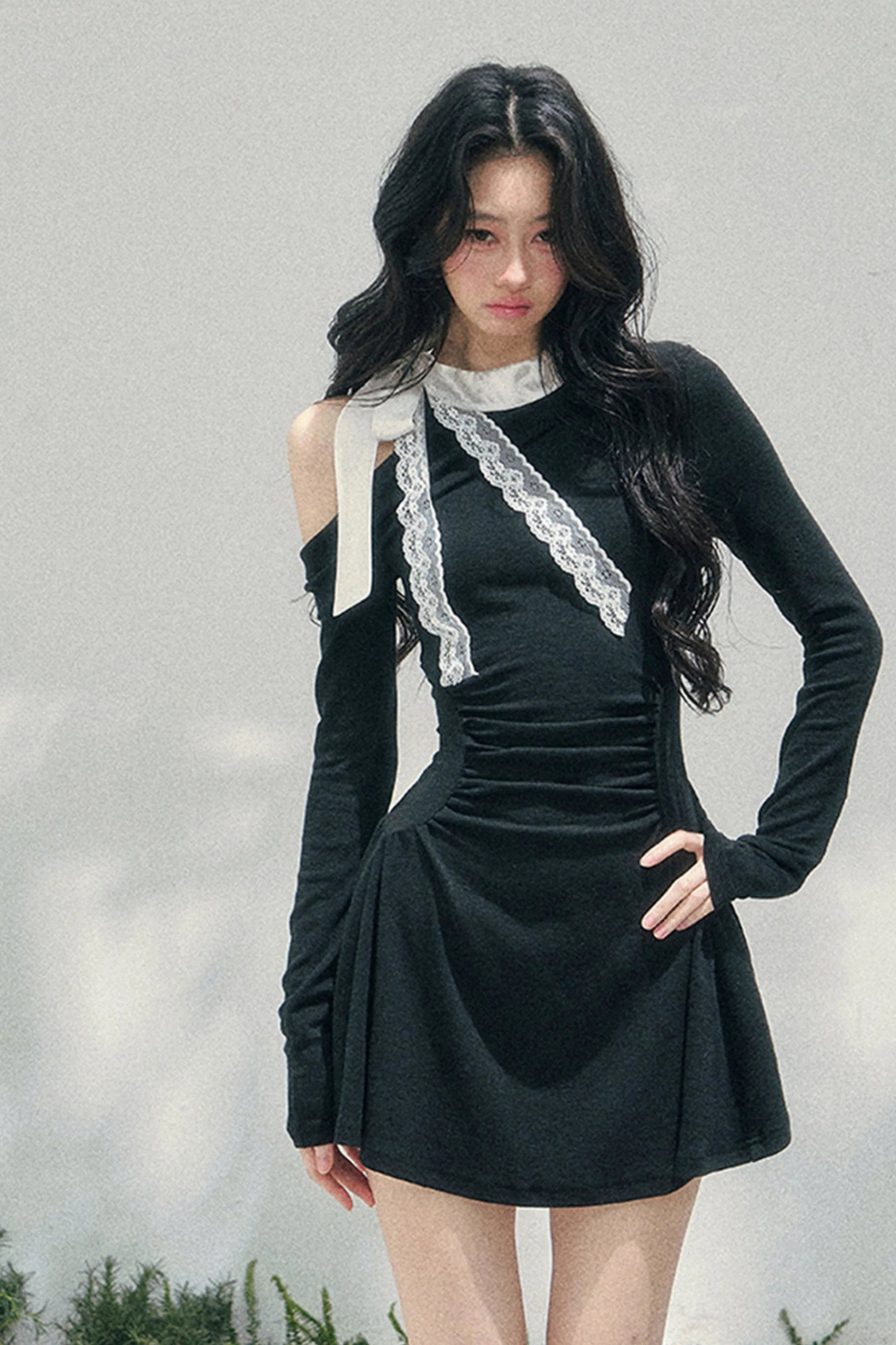 French Lace Off-Shoulder Dress - Image 12