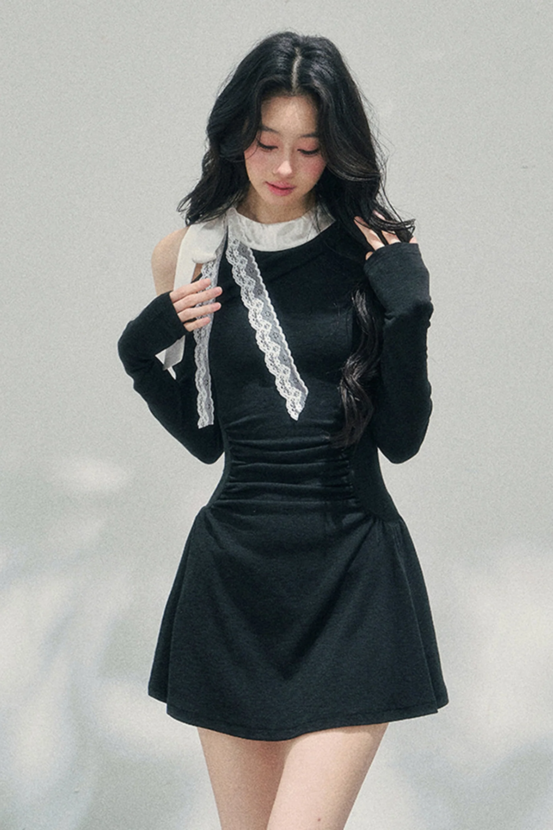 French Lace Off-Shoulder Dress - Image 22