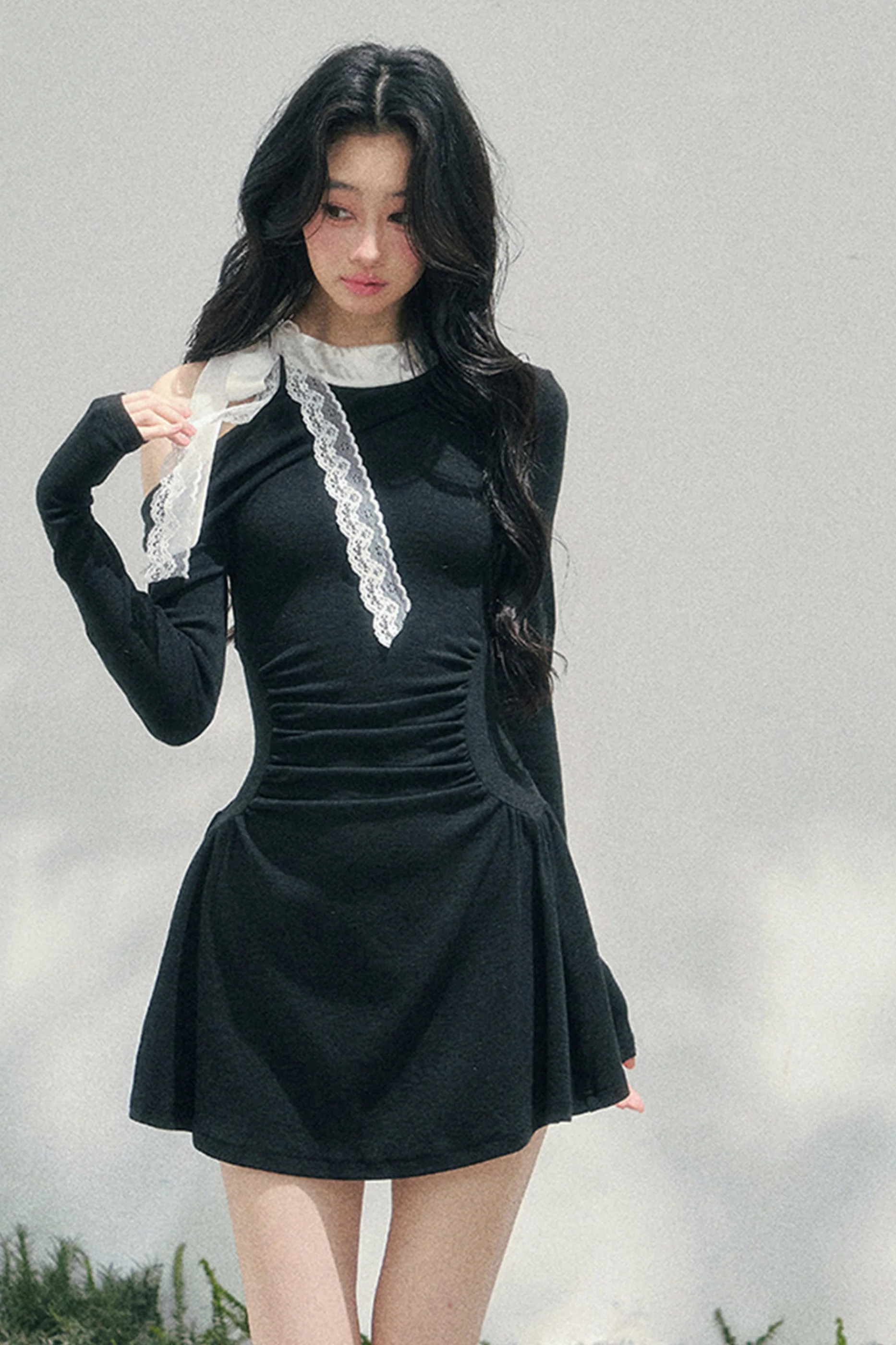 French Lace Off-Shoulder Dress - Image 23