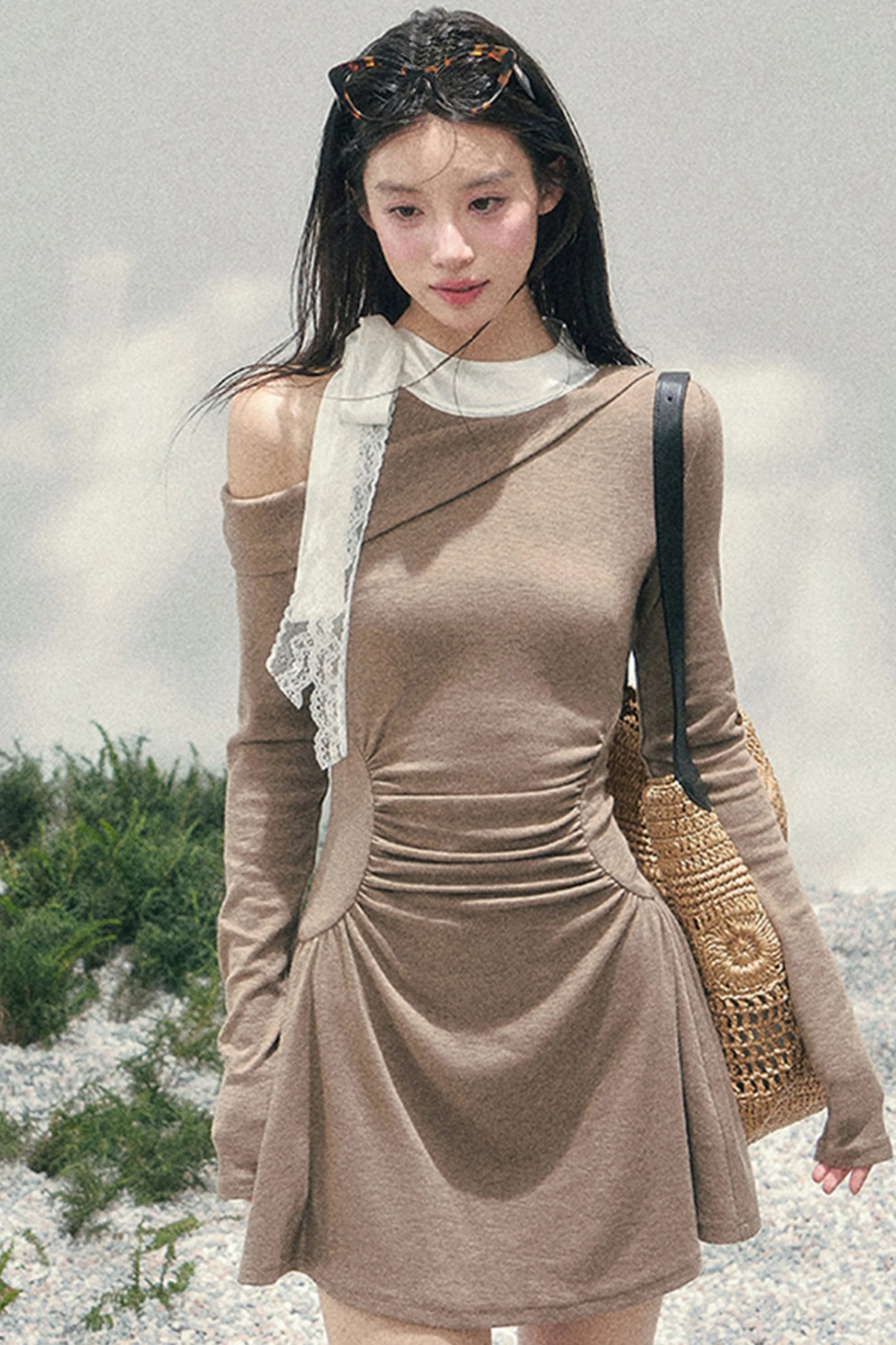 French Lace Off-Shoulder Dress - Image 25