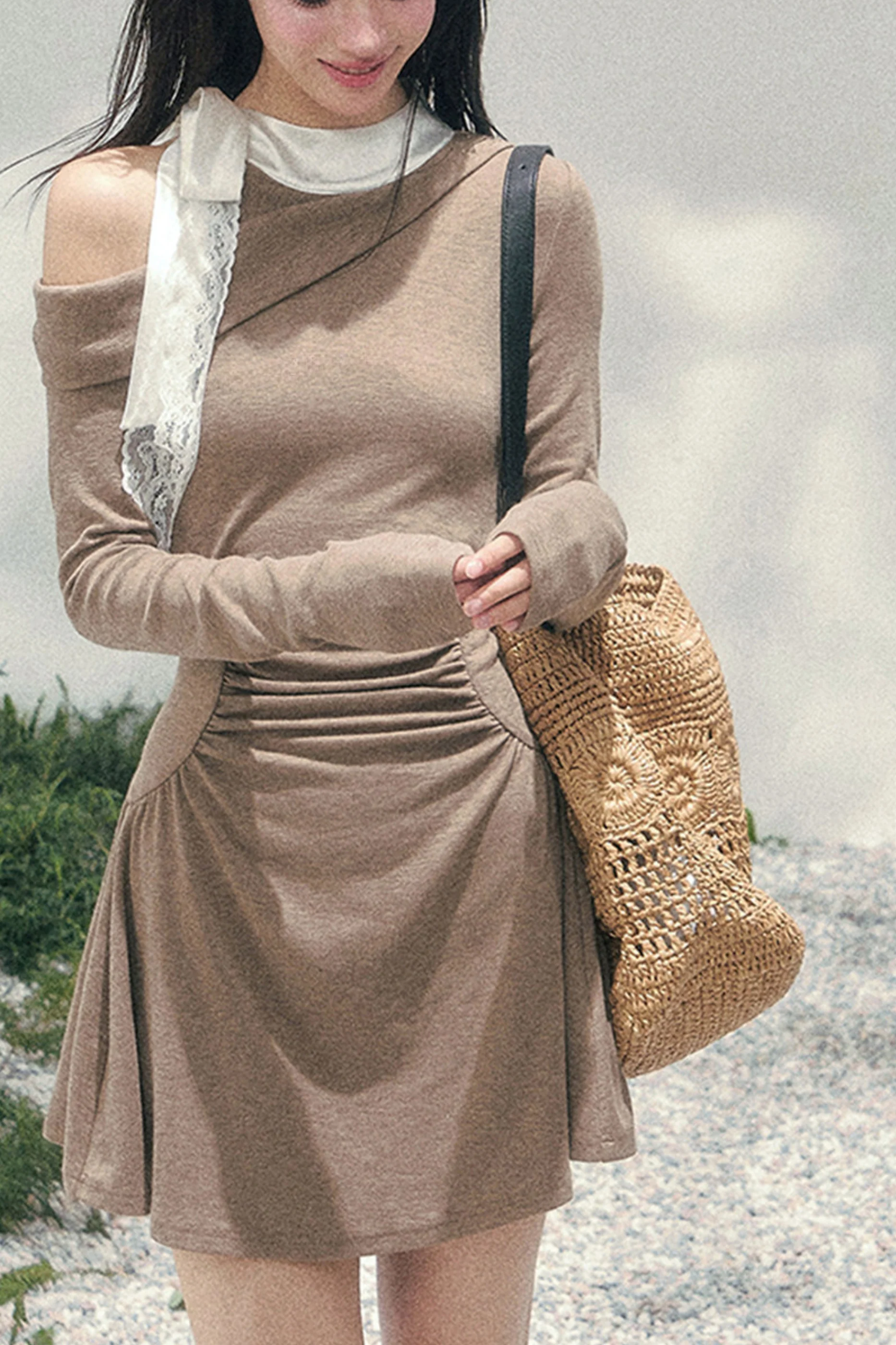 French Lace Off-Shoulder Dress - Image 29