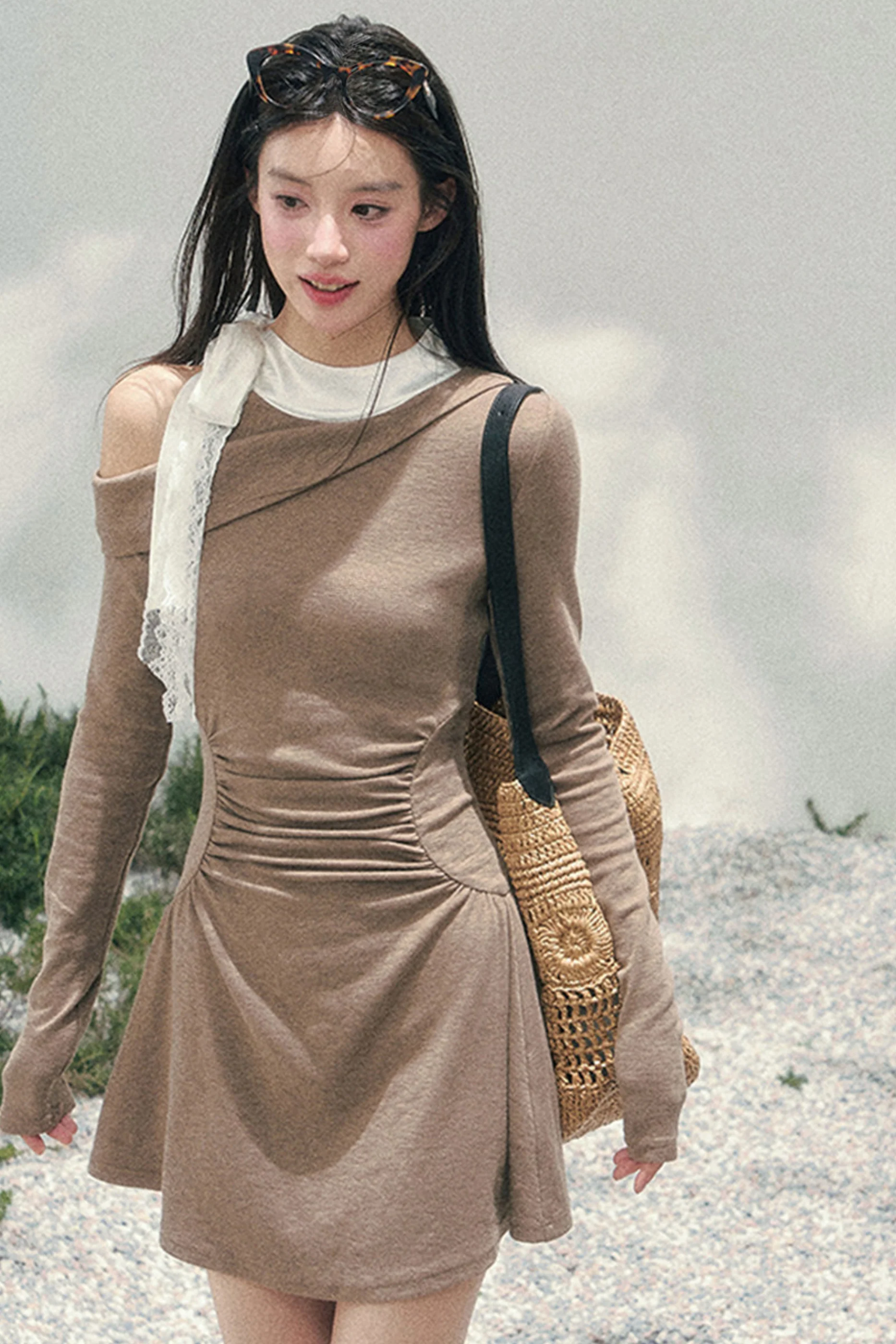 French Lace Off-Shoulder Dress - Image 31