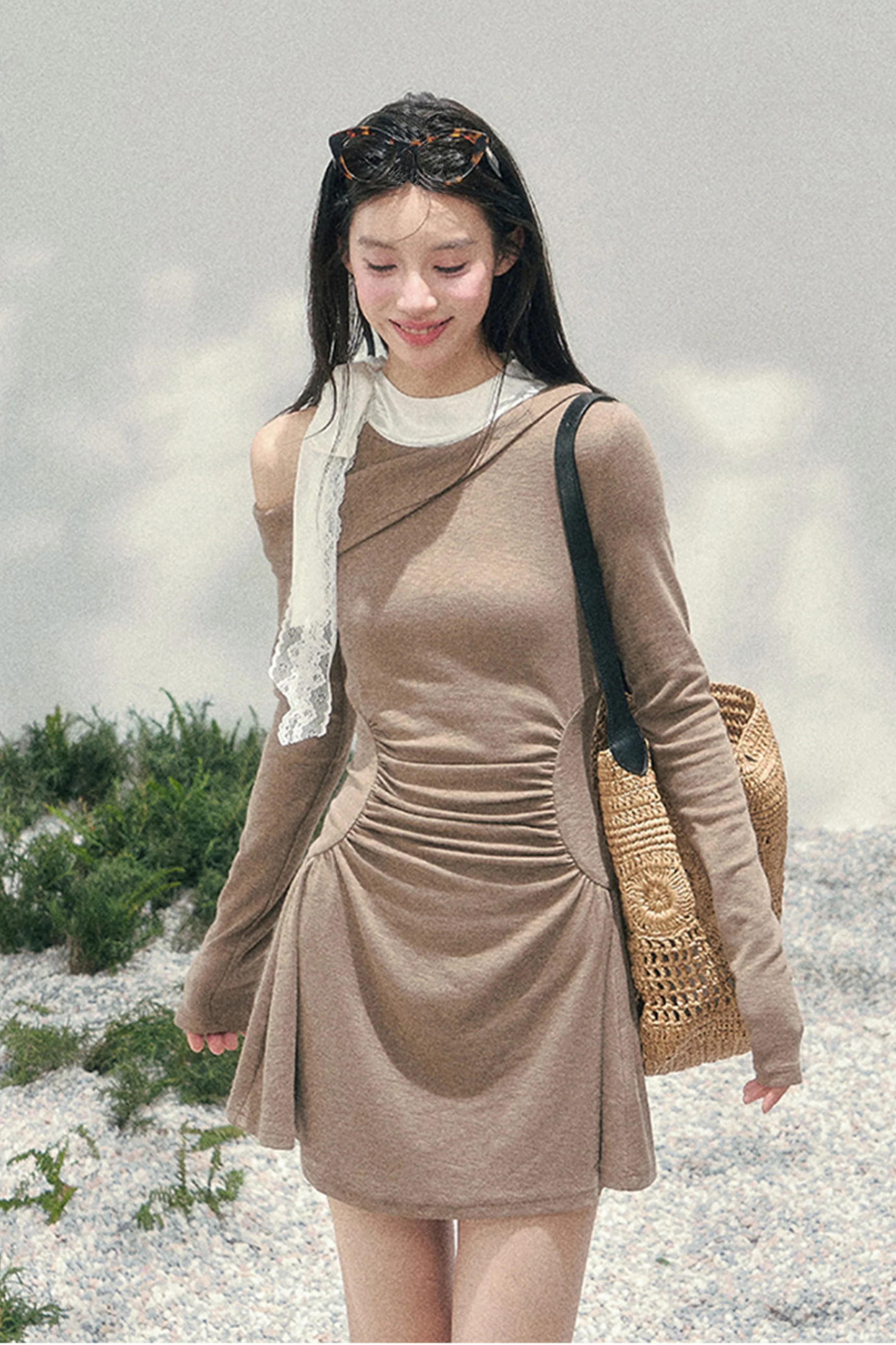 French Lace Off-Shoulder Dress - Image 34
