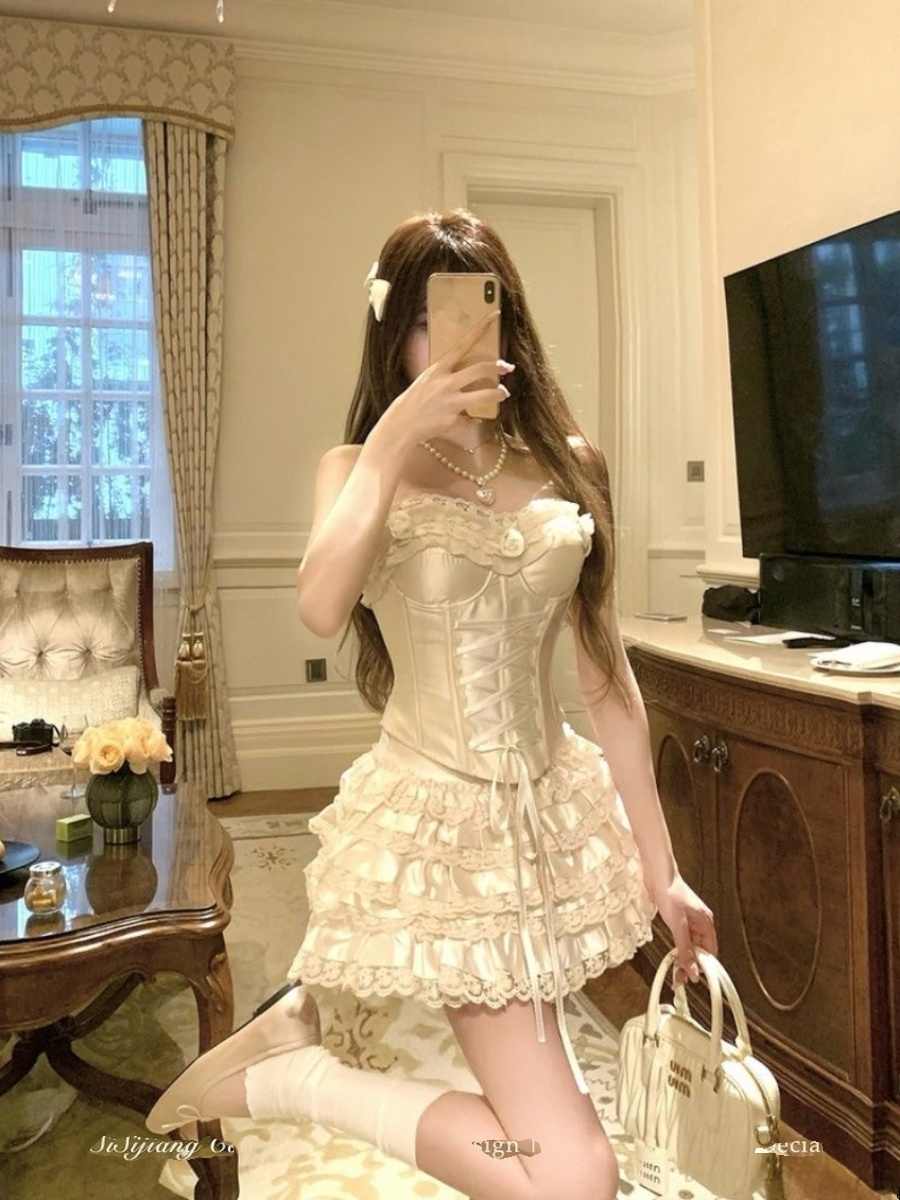 French Lace Strap Corset Coord - Image 5