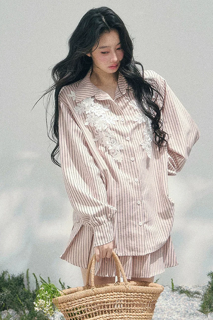 French Stripe Shirt + Skirt - Image 10