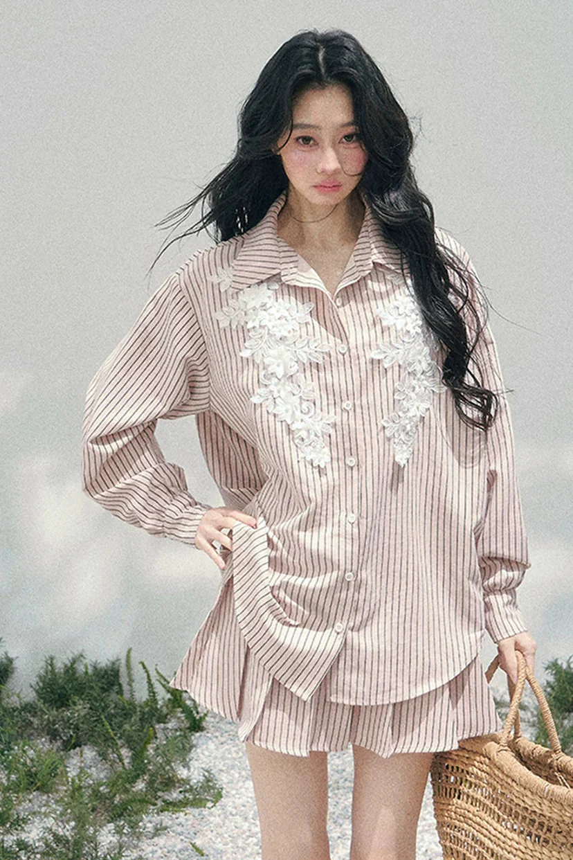 French Stripe Shirt + Skirt - Image 3