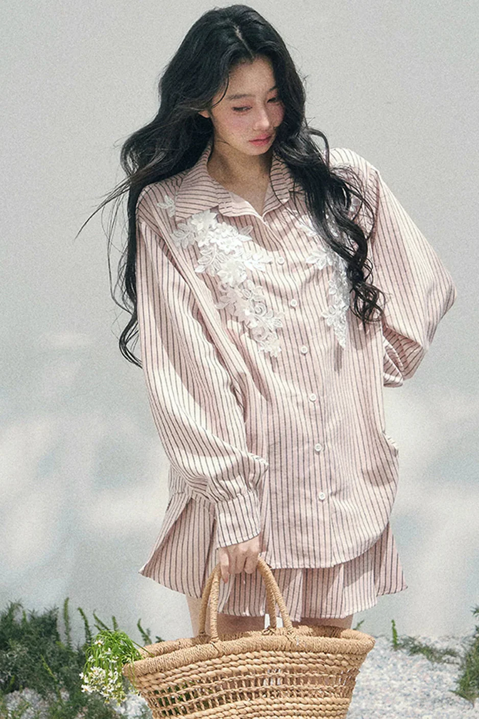 French Stripe Shirt + Skirt - Image 4
