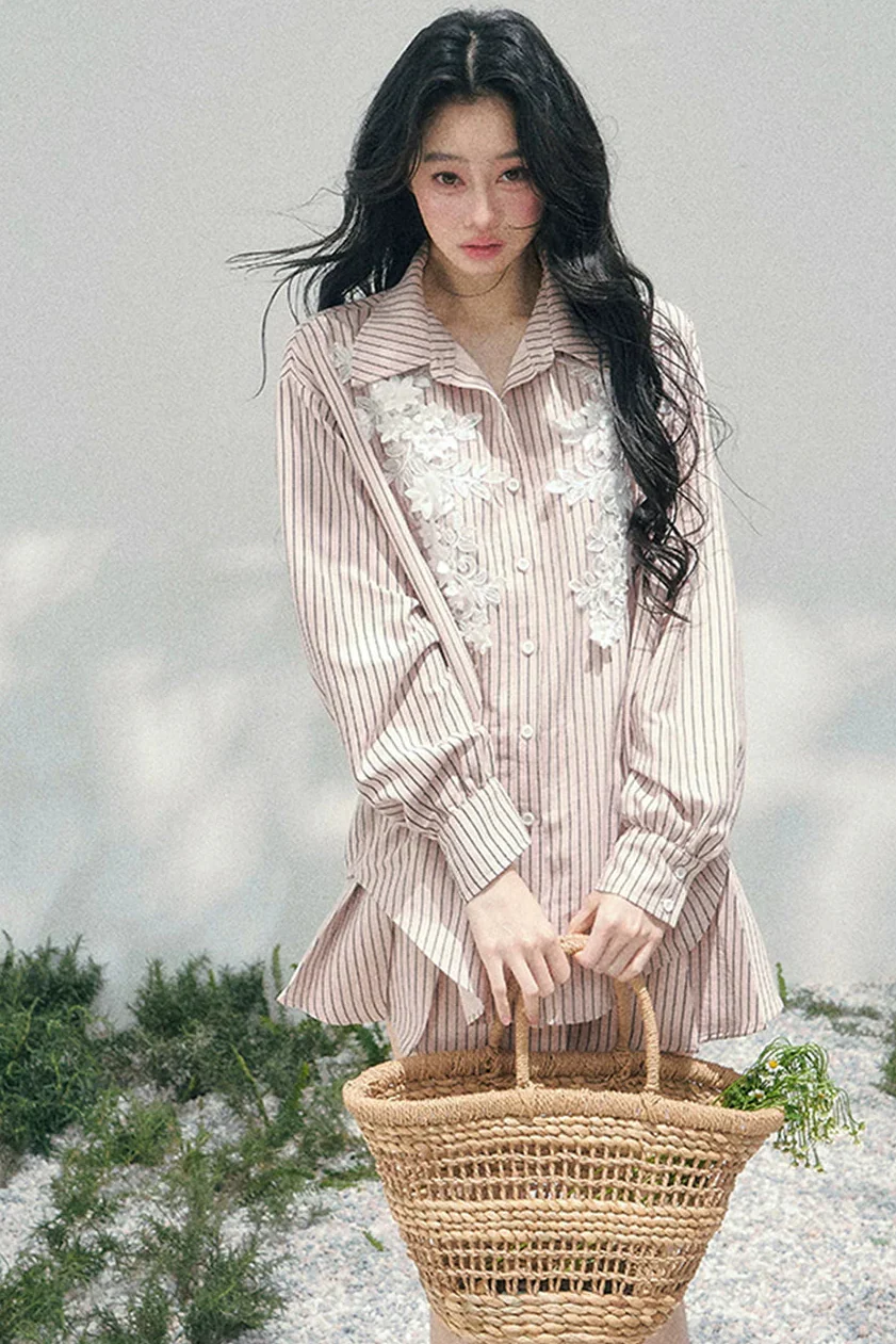 French Stripe Shirt + Skirt - Image 7
