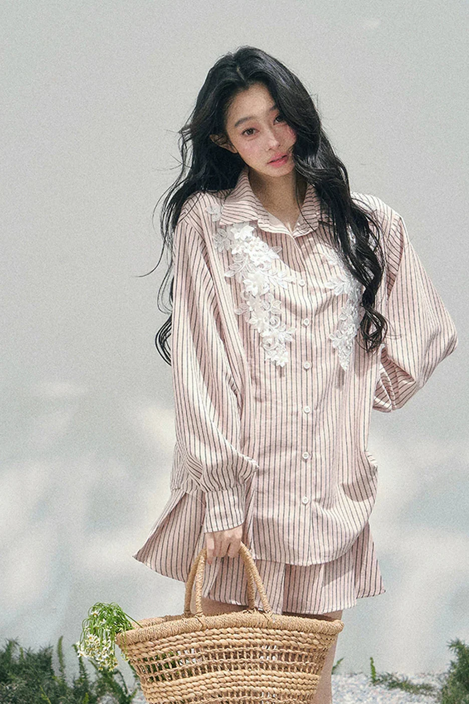 French Stripe Shirt + Skirt - Image 9