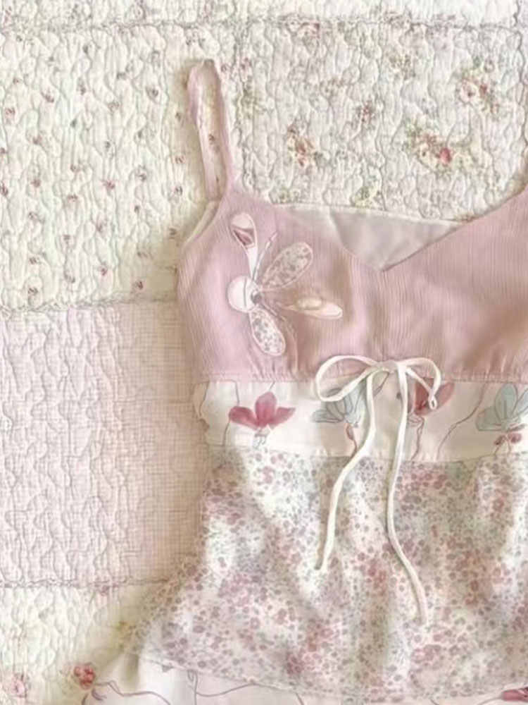 French Pink Floral Tank Top - Image 3