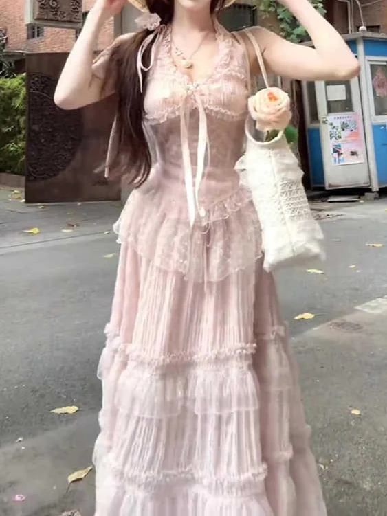 French Pink Lace Princess Top + Skirt - Image 3