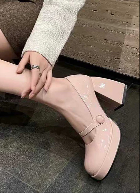 French Pink Leather Mary Jane - Image 2