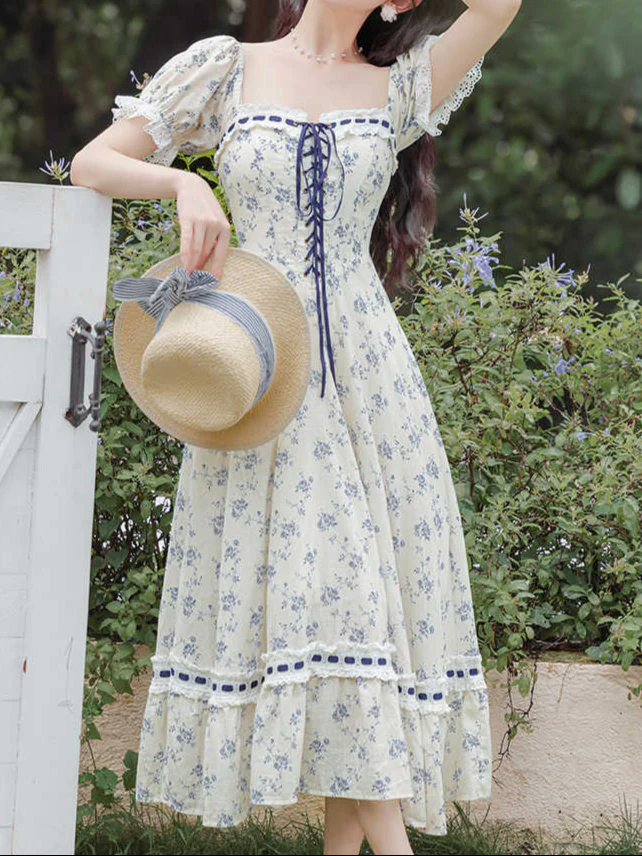 French Princess Floral Corset Dress - Image 2
