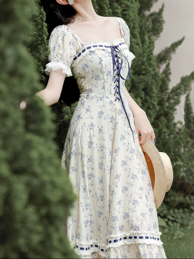 French Princess Floral Corset Dress - Image 3