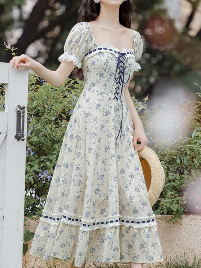 French Princess Floral Corset Dress - Image 4