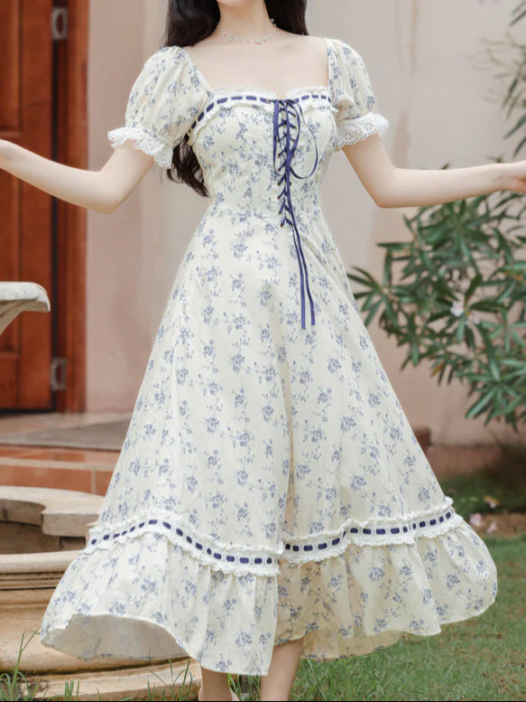 French Princess Floral Corset Dress - Image 6