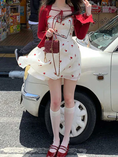 French Red Rose Suspender Dress - Image 7